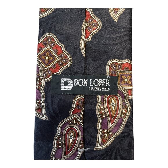 Don Loper Beverly Hills Italian Silk Paisley Tie 60” - Picture 3 of 5